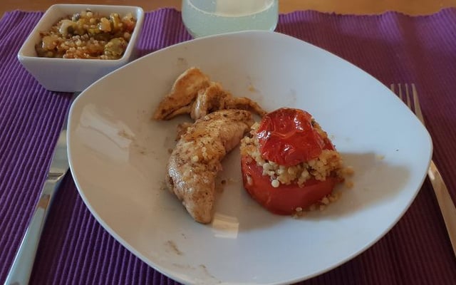 Tomates farcies au Quinoa et Lentilles
