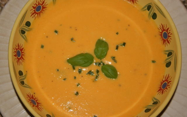 Soupe de citrouille en cubes