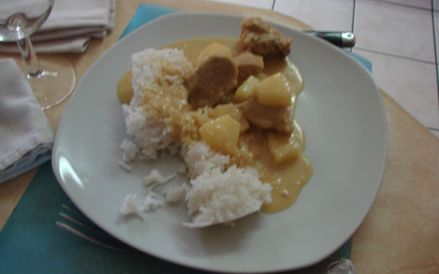 Sauté de porc ananas coco