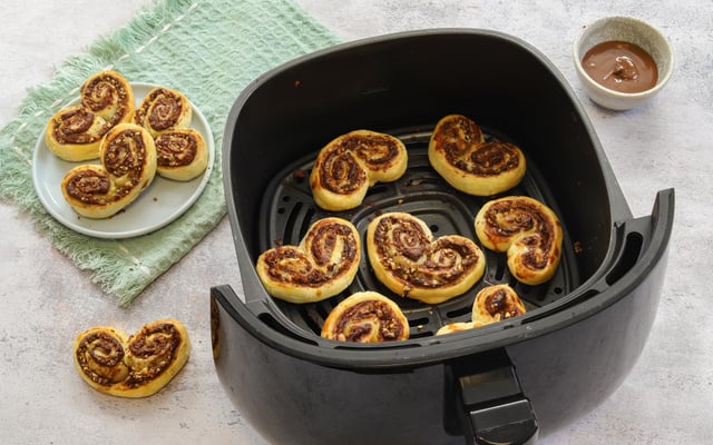 Palmiers sucrés Nutella et noisettes au Air Fryer