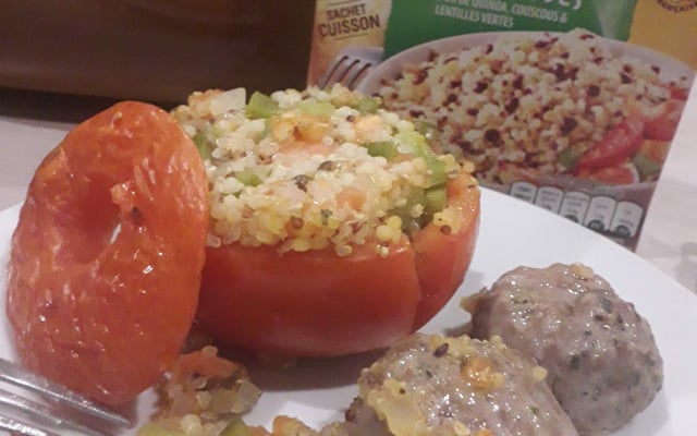 Tomates farcies au Quinoa et Lentilles