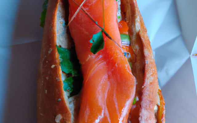 Baguette surprise au Saint-Môret et saumon
