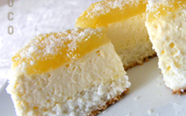Mini cheesecake noix de coco et mangue anisée