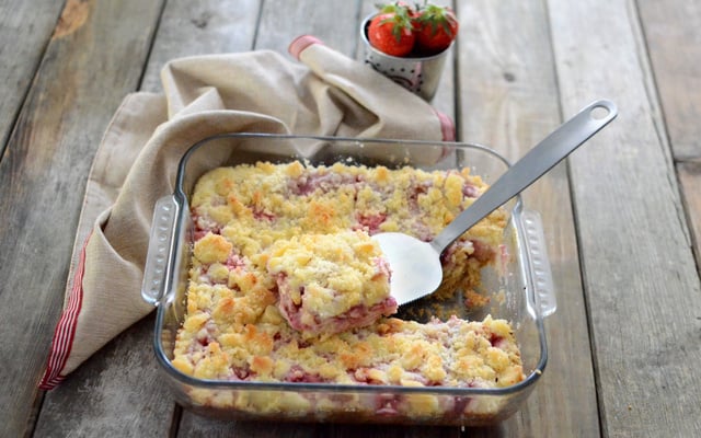 Carrés crémeux aux fraises