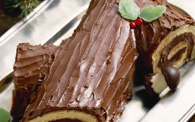 Bûche au chocolat caramel