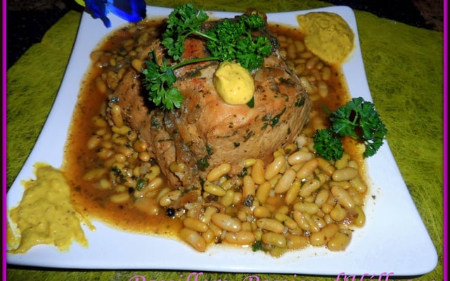 Rôti de porc flageolets