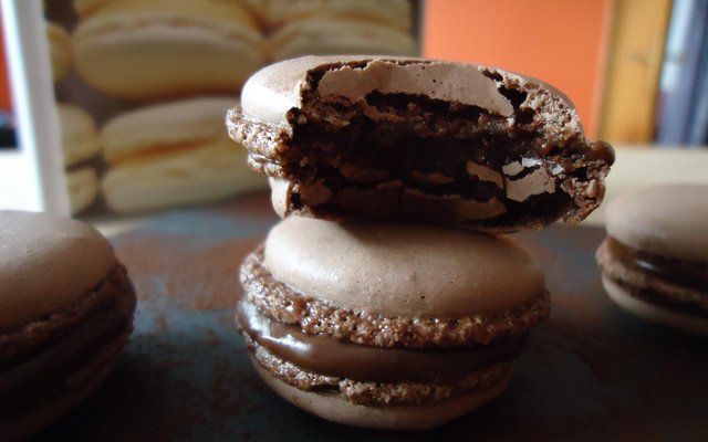Macarons au chocolat délicieux