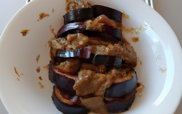 glace d'aubergine et aubergine au caramel