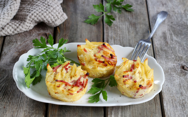 Gratins de mini penne au jambon