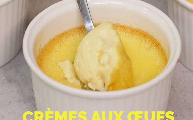 Crème aux œufs parfumée à la verveine