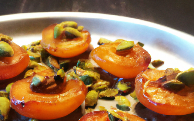 Abricots poêlés à la cardamome et aux pistaches