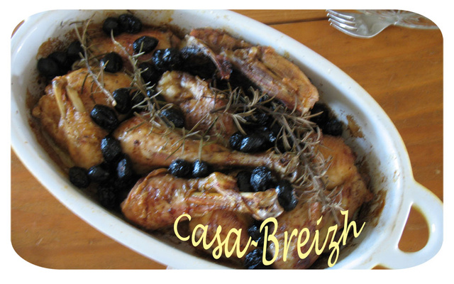 Poulet aux olives noires et au Noilly Prat