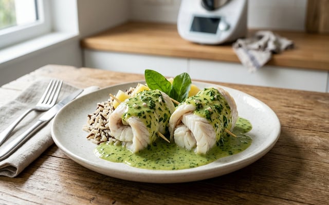 Filets de poisson, sauce à l'oseille, au thermomix