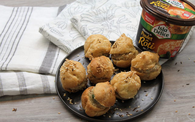 Chouquettes de rillettes de Poulet Rôti Isla Délice aux olives