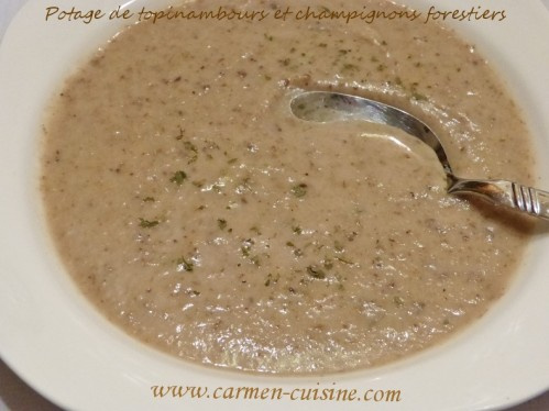 Potage aux champignons forestiers et topinambours