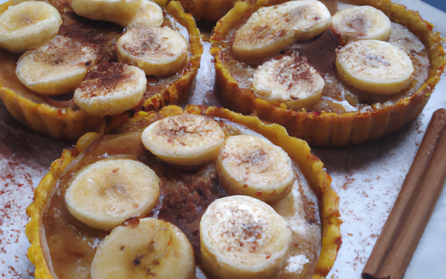 Tartelette à la banane, à la cannelle et au rhum