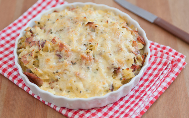 Gratin de chou chinois jambon et mozzarella