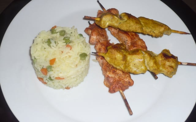 Brochette indienne riz aux légumes