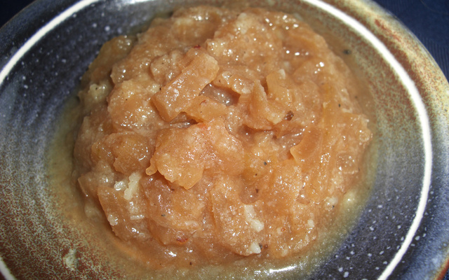 Compotée d'oignons roses de Roscoff au cidre