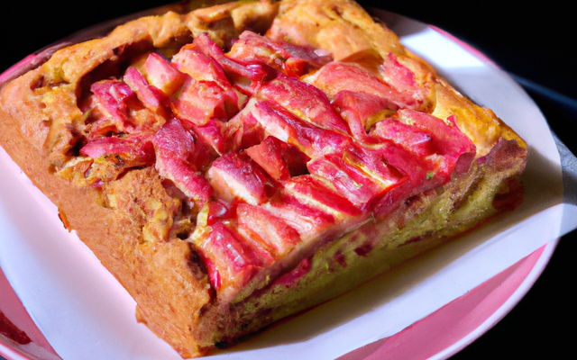 Cake sans beurre à la rhubarbe et à la fraise