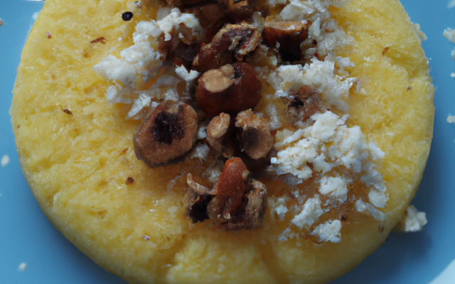 Polenta au bleu d'Auvergne et aux noisettes express