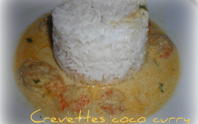 Crevettes coco curry maison