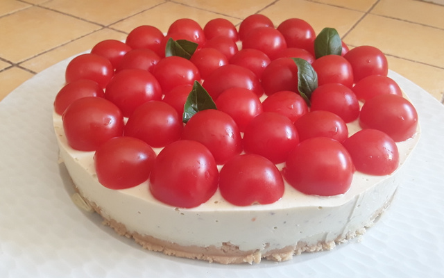 Cheesecake au pesto et tomates cerise au Thermomix