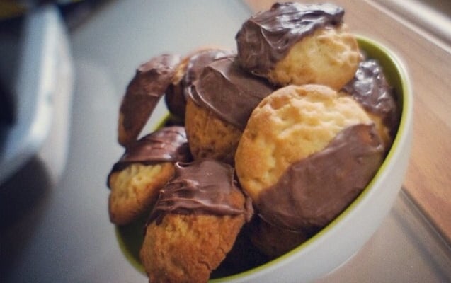 Sablés enrobés de chocolat