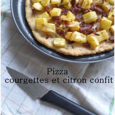Pizza à la courgette et citron confit