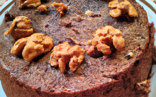 Gâteau au chocolat au vin rouge et noix