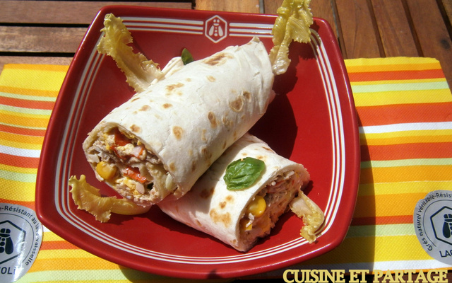 Wraps thon, surimi, œufs, concombre et feta