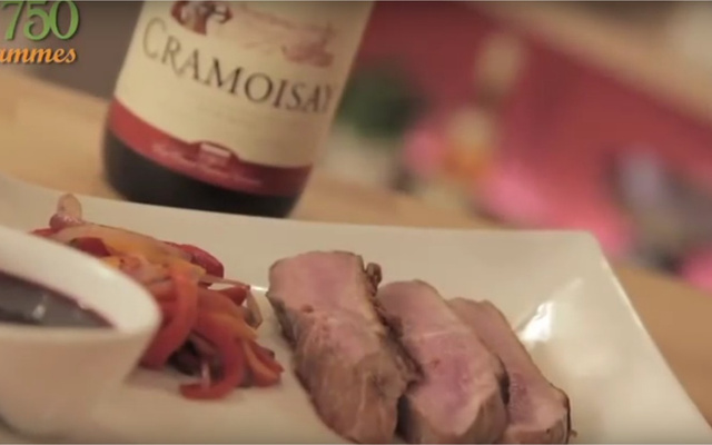 Magret de canard rôti et jus de sangria