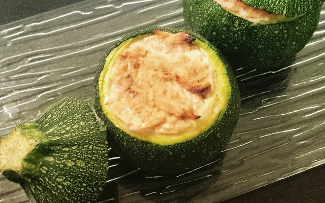 Courgettes farcies au thon et à la Moutarde Douce