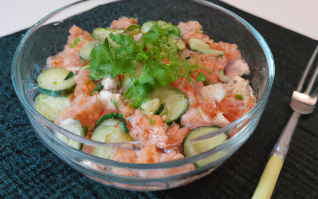 Salade tartare de saumon...