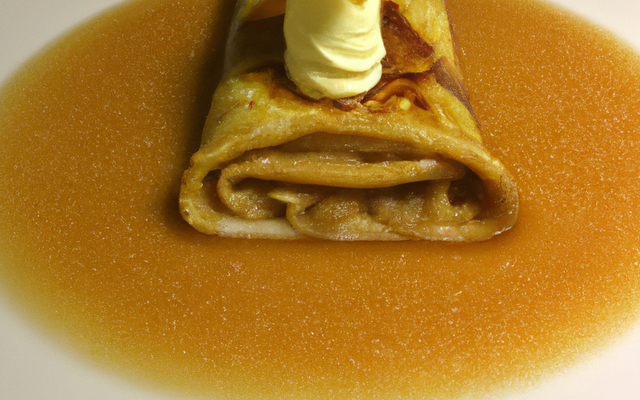 Crêpes croquantes mousse caramel et son cœur coulant saveur crème brûlée