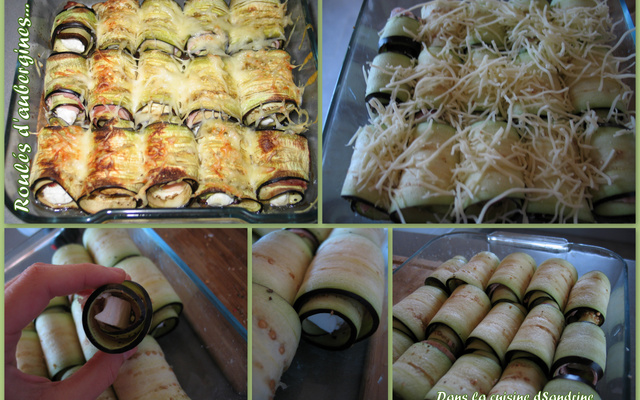 Roulé d'aubergines au jambon