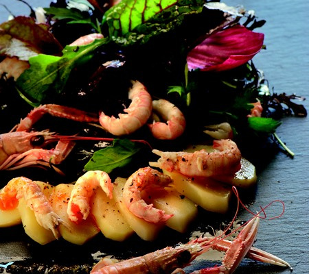 Salade de Princesse Amandine aux langoustines et mesclun de jeunes pousses
