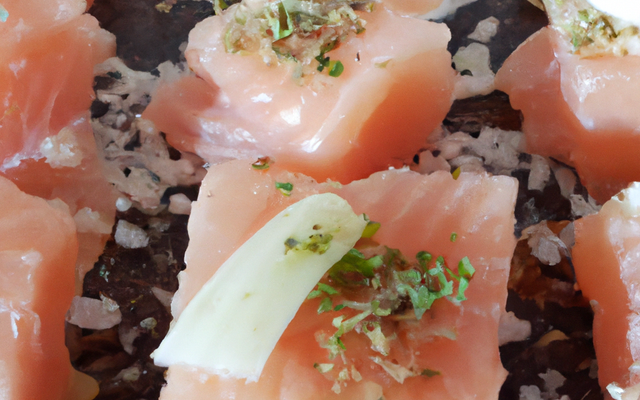 Pavés de saumon sur gros sel