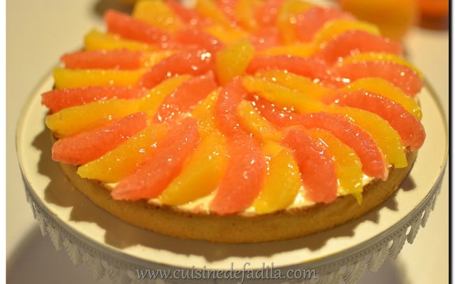 Tarte aux agrumes : yuzu, orange et pamplemousse