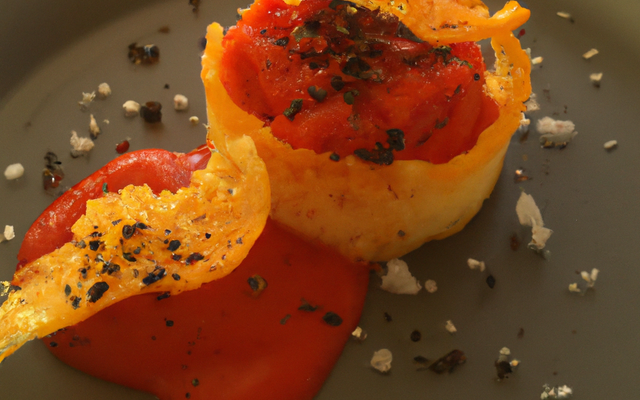 Sorbet au poivron rouge et tuiles au parmesan