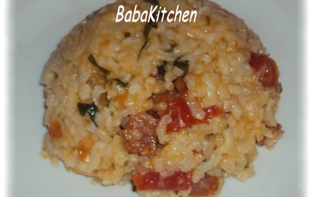 Risotto aux crevettes et chorizo