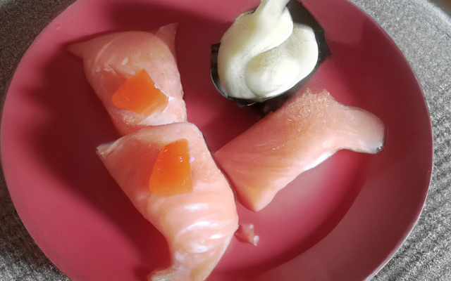 Nigiri de Sushi saumon et daurade au mascarpone
