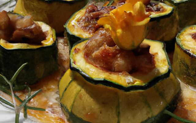 Courgette dorée farcie au saint agur