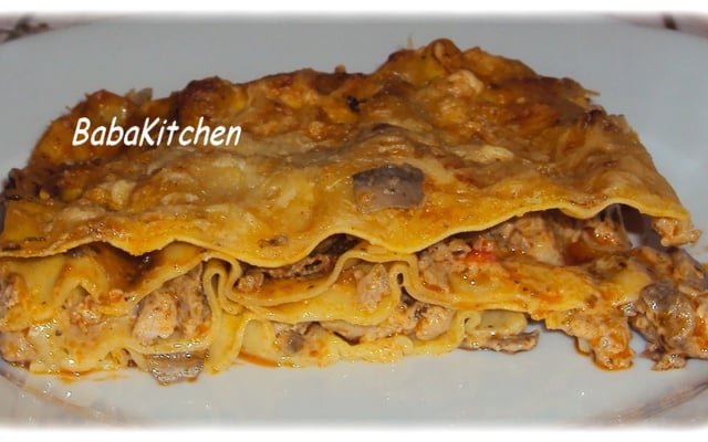 Lasagnes aux légumes et chipolata à l'ail