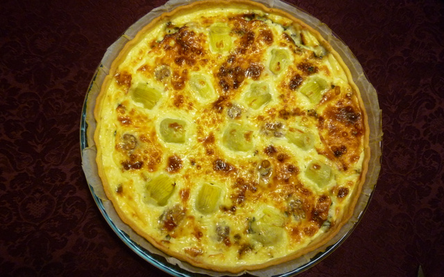 Quiche au roquefort et aux artichauts