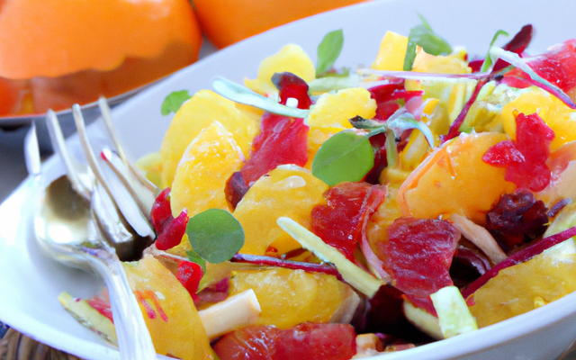 Salade de lotte à l'orange et aux fruits rouges