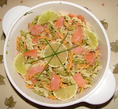 Salade de pâtes au saumon fumé