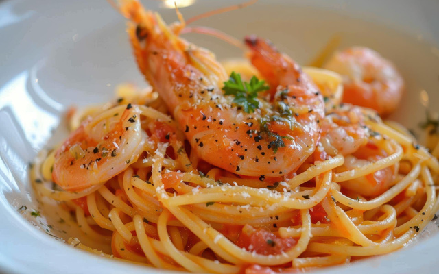 Spaghettis aux gambas