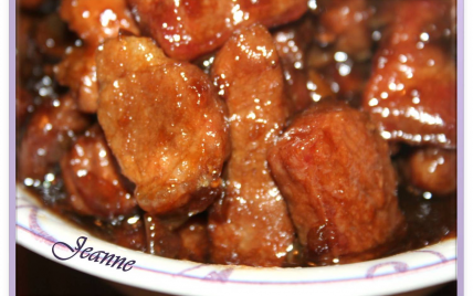 Porc au caramel chinois et coriandre