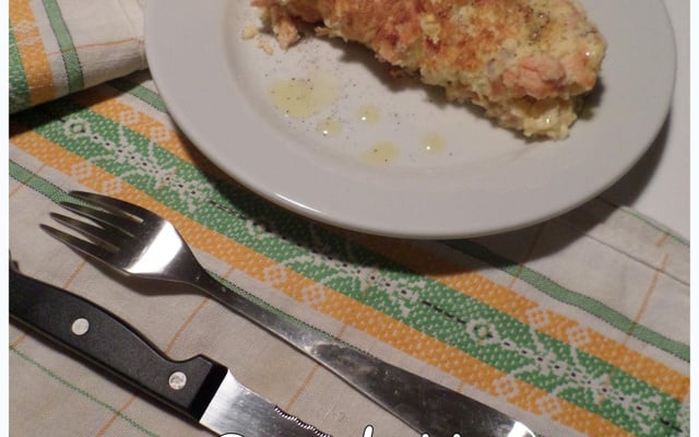 Omelette au citron et au saumon